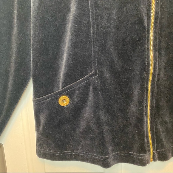 Jones New York Sz L Black Velvet Zip-Up Jacket with Gold Accents NWT - Picture 14 of 14
